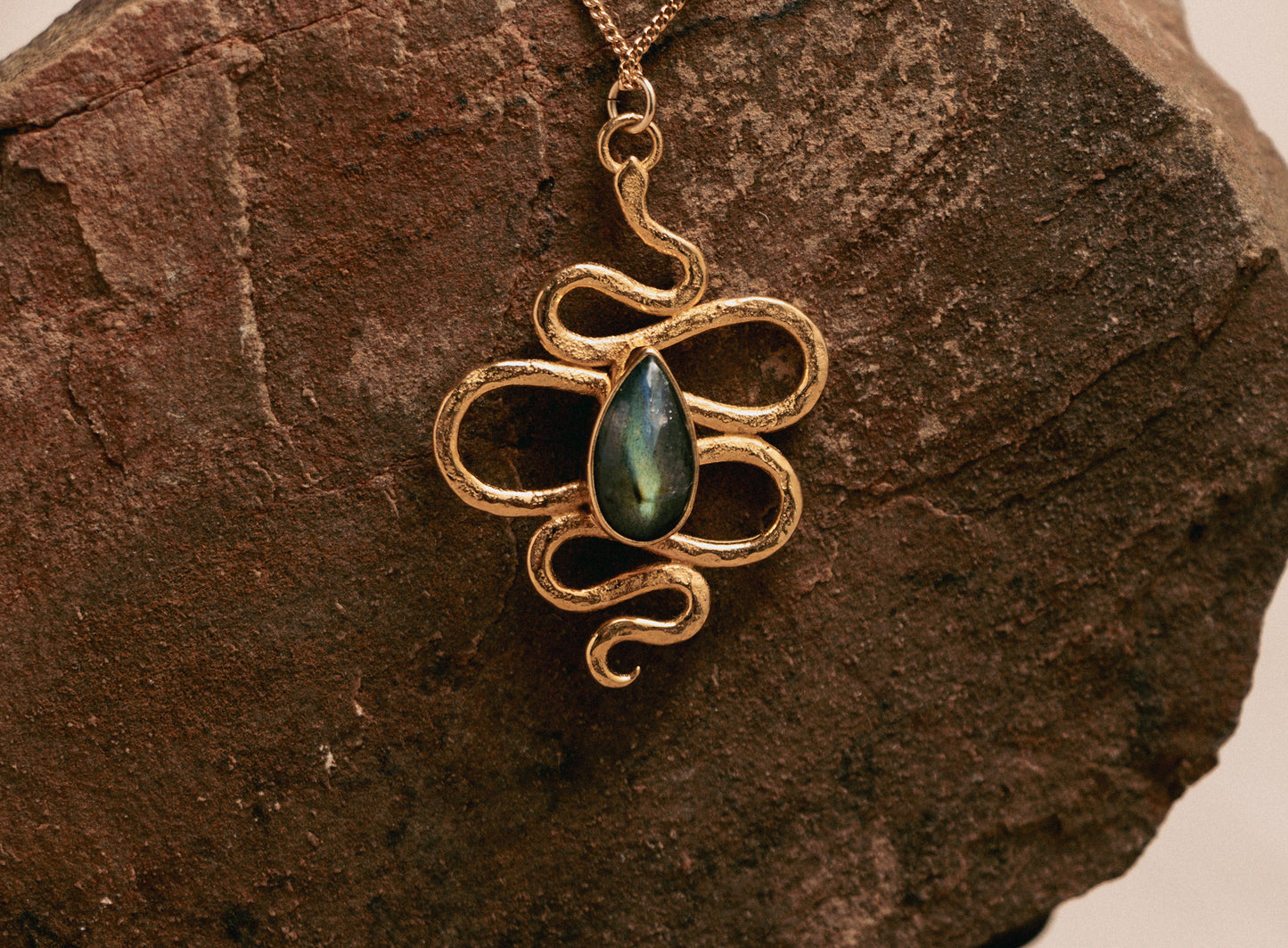 Nagini Gold-Plated Labradorite Statement Necklace